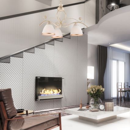 Brilagi - Lustru LED ANTICO cu lanț, 3x E27/60W/230V, 3000K, patină albă