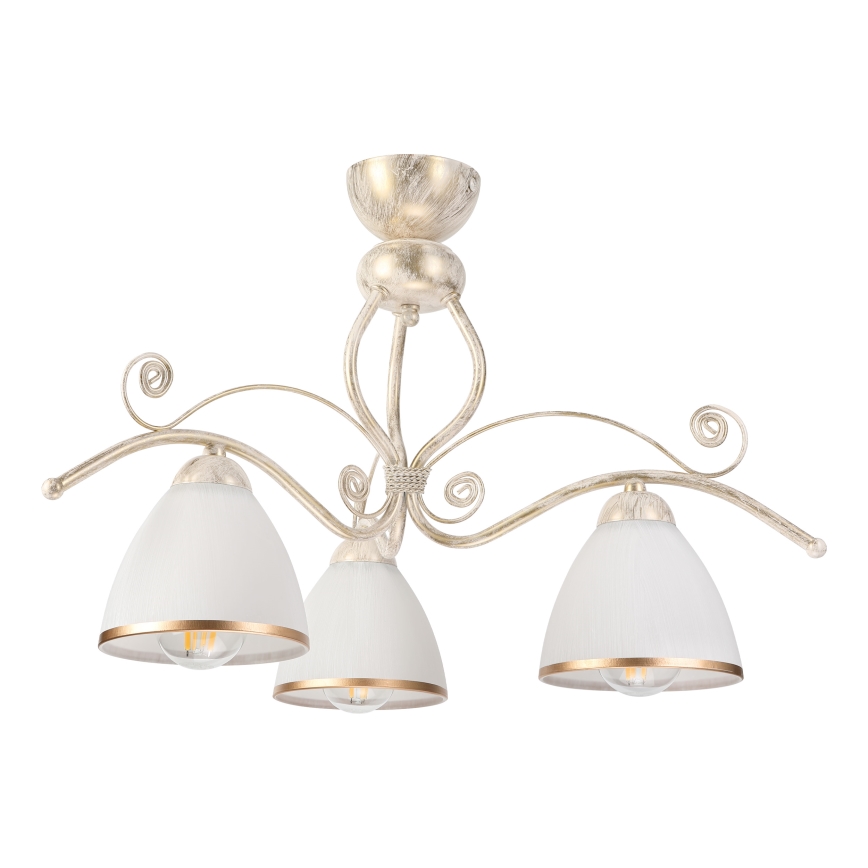 Brilagi - Lustru LED aplicat ANTICO 3xE27/60W/230V patină albă