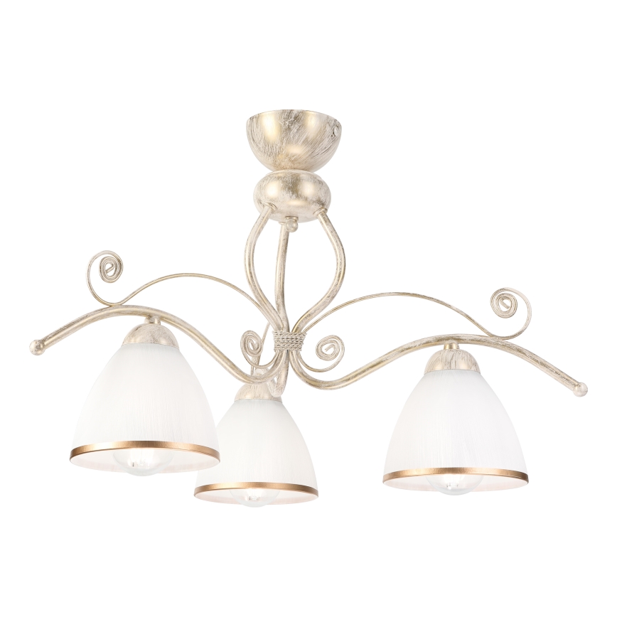 Brilagi - Lustru LED aplicat ANTICO 3xE27/60W/230V patină albă