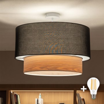 Brilagi - Lustru LED aplicat CERIA 1xE27/60W/230V Ø 50 cm alb/negru/bej