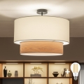 Brilagi - Lustru LED aplicat CERIA 1xE27/60W/230V Ø 50 cm negru/alb/bej