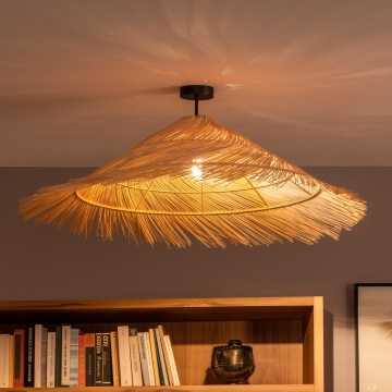 Brilagi - Lustru LED aplicat CERIA BOHO, 1x E27/60W/230V, Ø 100 cm, negru/bej