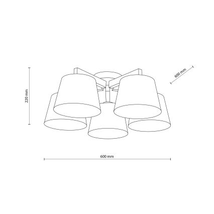 BRILAGI - Lustru LED aplicat LATTE 5xE27/15W/230V pin/alb