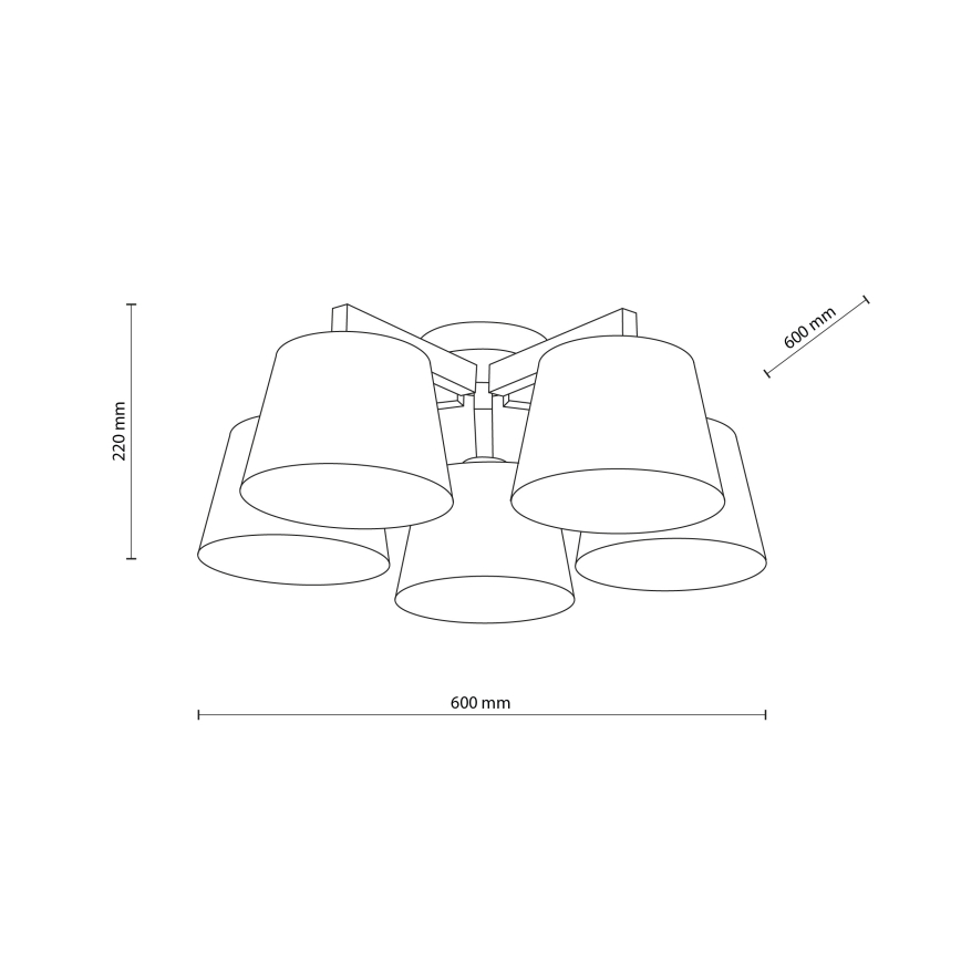 BRILAGI - Lustru LED aplicat LATTE 5xE27/15W/230V pin/alb