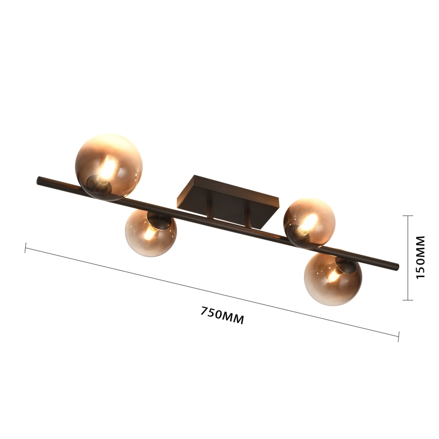 Brilagi - Lustru LED aplicat MILLA 4xG9/3W/230V maro/maro fumuriu