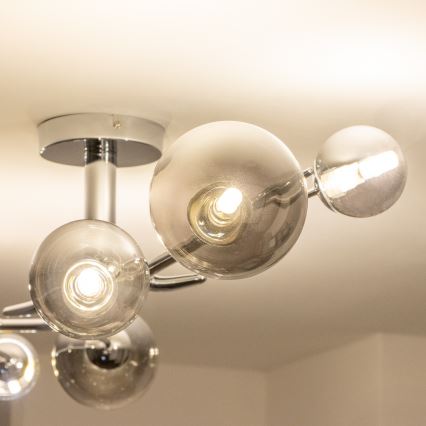 Brilagi - Lustru LED aplicat MISTEL 6xG9/3W/230V negru crom/fumuriu