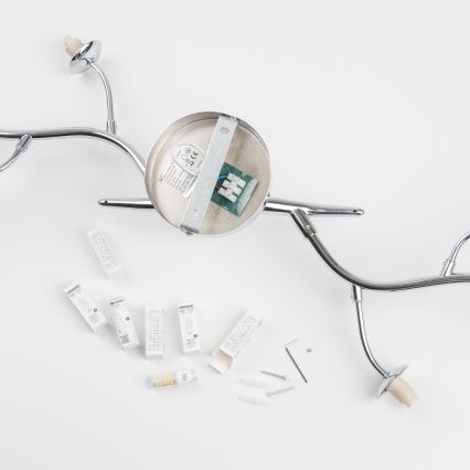 Brilagi - Lustru LED aplicat MISTEL 6xG9/3W/230V negru crom/fumuriu