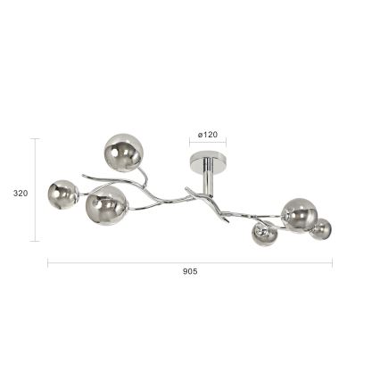 Brilagi - Lustru LED aplicat MISTEL 6xG9/3W/230V negru crom/fumuriu