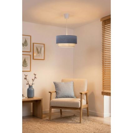 Brilagi - Lustru LED cu cablu BOHO ECO, 1xE27/10W/230V, Ø 40 cm, albastru/crem