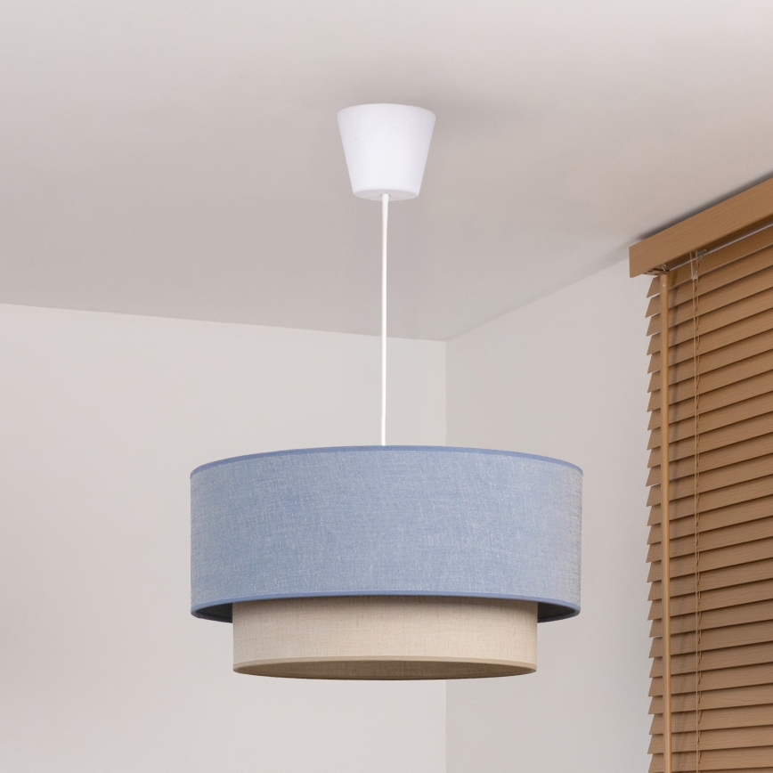 Brilagi - Lustru LED cu cablu BOHO ECO, 1xE27/10W/230V, Ø 40 cm, albastru/crem