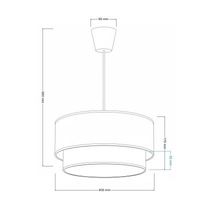 Brilagi - Lustru LED cu cablu BOHO ECO, 1xE27/10W/230V, Ø 40 cm, albastru/crem