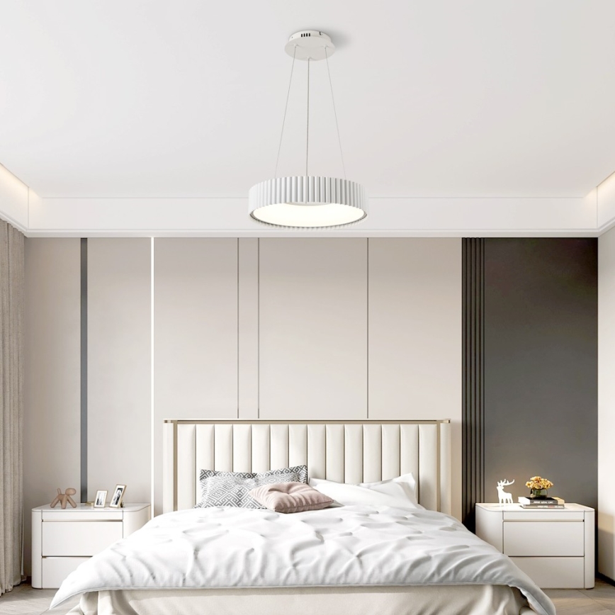 BRILAGI - Lustră LED dimabilă suspendată pe cablu FALCON MODERN LED/30W/230V 3000-6000K Ø 40 cm alb + telecomandă
