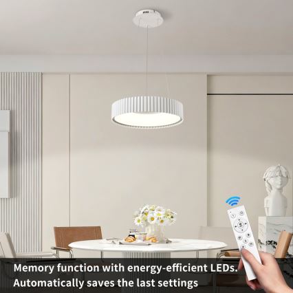 BRILAGI - Lustră LED dimabilă suspendată pe cablu FALCON MODERN LED/30W/230V 3000-6000K Ø 40 cm alb + telecomandă