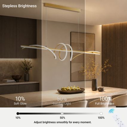 BRILAGI - LED Lustră reglabilă pe cablu SIGNATURE LED/50W/230V 3000-6000K 120 cm auriu + telecomandă