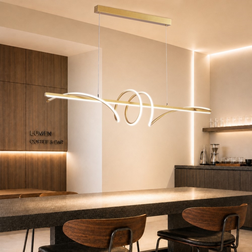 BRILAGI - LED Lustră reglabilă pe cablu SIGNATURE LED/50W/230V 3000-6000K 120 cm auriu + telecomandă