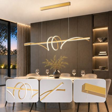 BRILAGI - LED Lustră reglabilă pe cablu SIGNATURE LED/50W/230V 3000-6000K 120 cm auriu + telecomandă