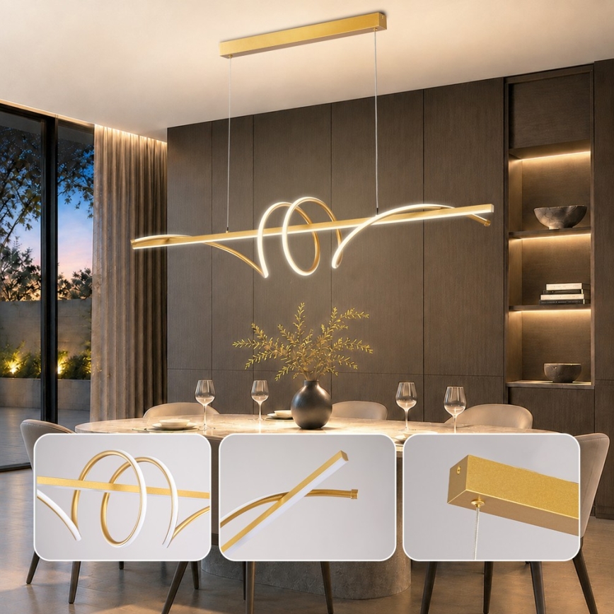 BRILAGI - LED Lustră reglabilă pe cablu SIGNATURE LED/50W/230V 3000-6000K 120 cm auriu + telecomandă