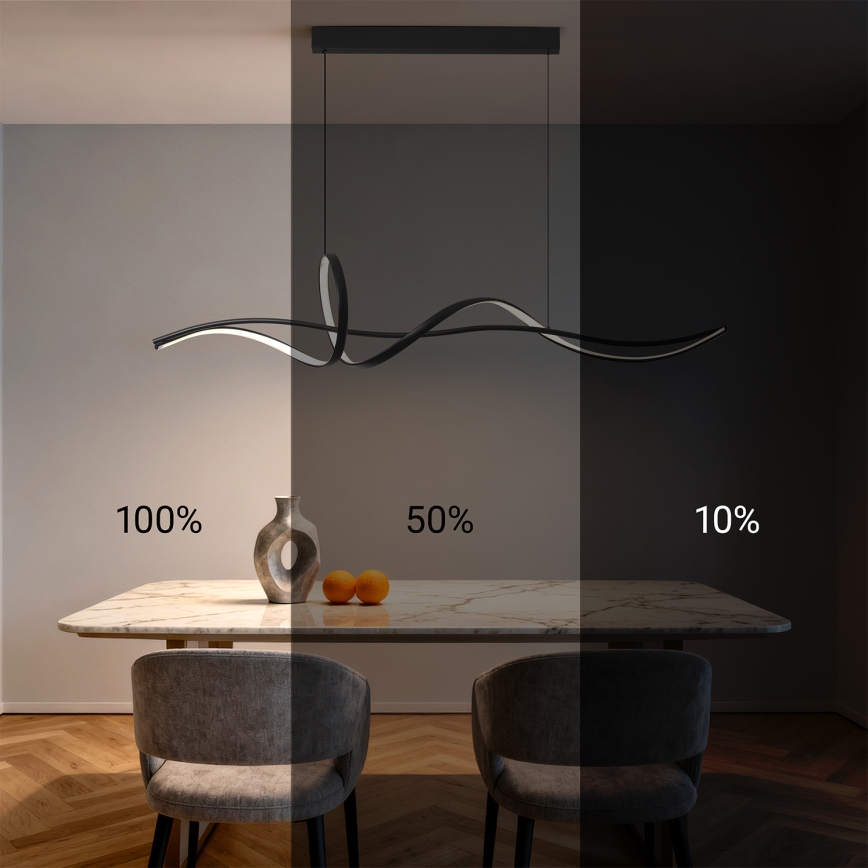Brilagi - lustra LED reglabilă suspendată pe cablu SIGNATURE LED/55W/230V 3000-6000K 120x23 cm negru + telecomandă