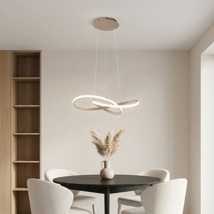 Brilagi - Lustru suspendat LED reglabil pe cablu INFINITY LED/55W/230V 3000-6000K 50x50 cm bej + telecomandă