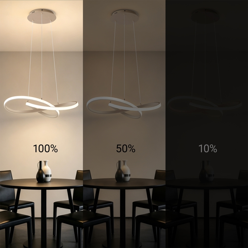 Brilagi - Lustru suspendat LED reglabil pe cablu INFINITY LED/55W/230V 3000-6000K 50x50 cm bej + telecomandă