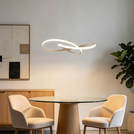 Brilagi - Lustru suspendat LED reglabil pe cablu INFINITY LED/55W/230V 3000-6000K 50x50 cm bej + telecomandă