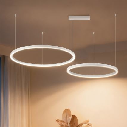 Brilagi - Lustra LED dimabilă pe cablu PORTOFINO LED/98W/230V 3000-6000K albă + telecomandă