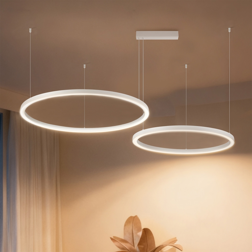 Brilagi - Lustra LED dimabilă pe cablu PORTOFINO LED/98W/230V 3000-6000K albă + telecomandă