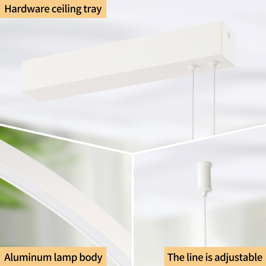 Brilagi - Lustra LED dimabilă pe cablu PORTOFINO LED/98W/230V 3000-6000K albă + telecomandă