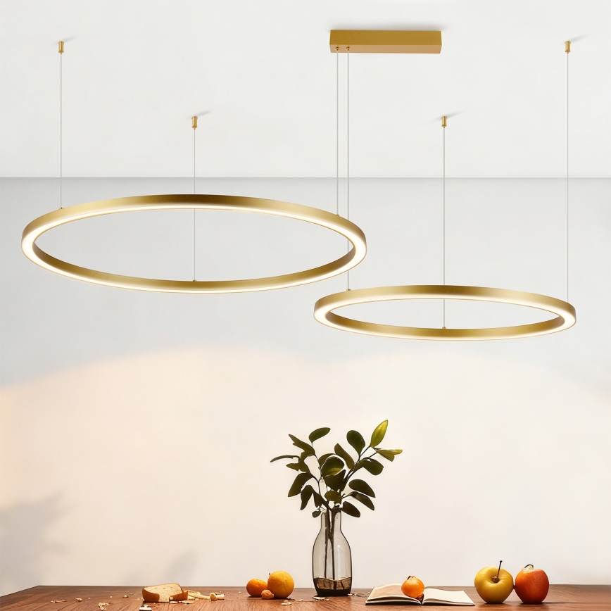 Brilagi - Lustru LED dimabil pe cablu PORTOFINO LED/98W/230V 3000-6000K auriu + telecomandă