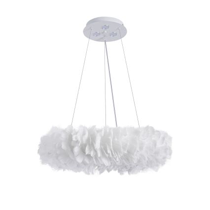 Brilagi - Lustru LED pe cablu FEATHER 3xE27/40W/230V + 3xLED/3W diam. 50 cm alb