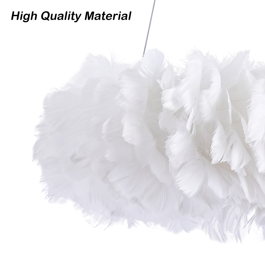 Brilagi - Lustru LED pe cablu FEATHER 3xE27/40W/230V + 3xLED/3W diam. 50 cm alb