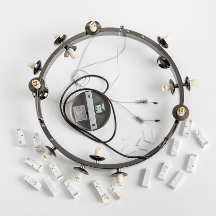 Brilagi - Lustru LED pe cablu MILLA 15xG9/3W/230V, negru crom/auriu