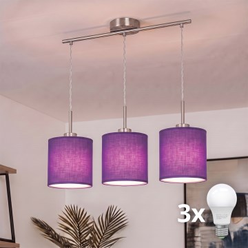 Brilagi - Lustru LED pe cablu NUBILA 3xE27/60W/230V mov