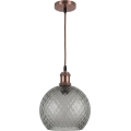 Brilagi - Lustru LED pe cablu RETRO GLASS 1xE27/60W/230V Ø 25 cm alb/gri fumuriu