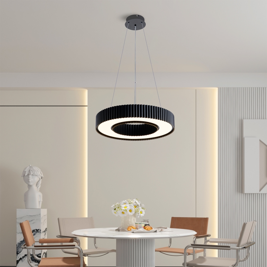 Brilagi - Lustră LED dimabilă pe cablu LUMIX LED/48W/230V 3000-6000K neagră Ø 50 cm + telecomandă