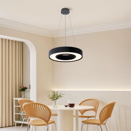 Brilagi - Lustră LED dimabilă pe cablu LUMIX LED/48W/230V 3000-6000K neagră Ø 50 cm + telecomandă