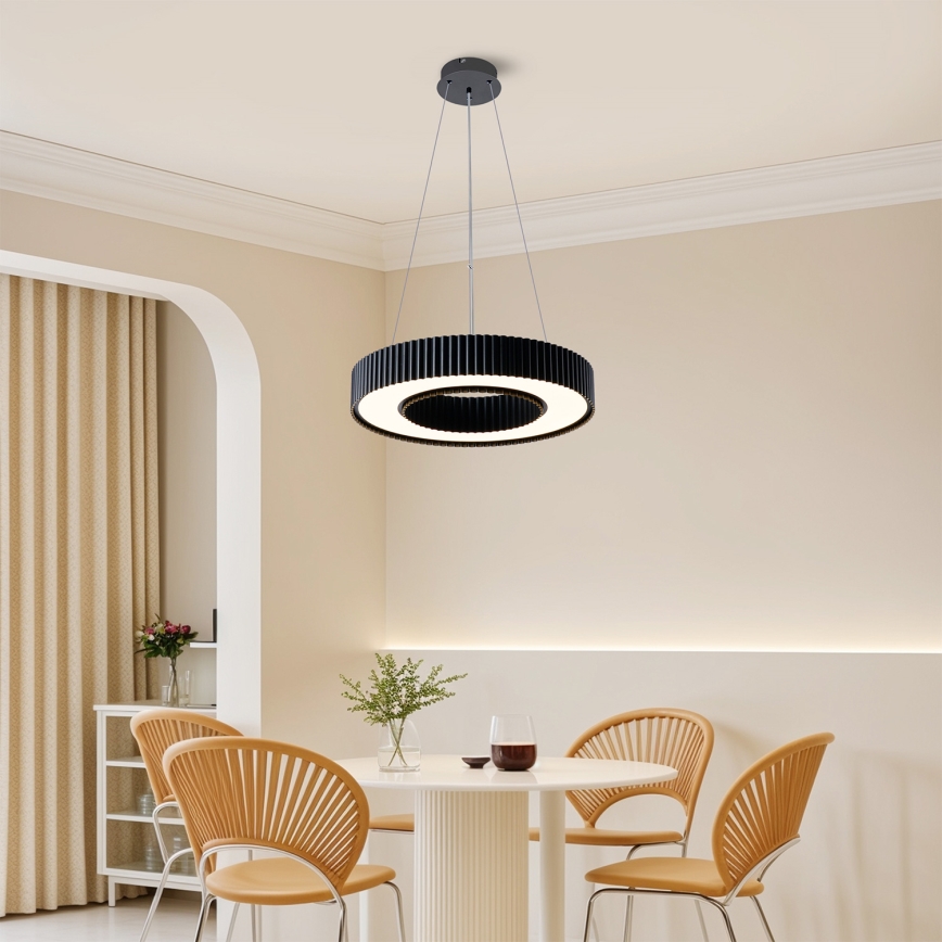 Brilagi - Lustră LED dimabilă pe cablu LUMIX LED/48W/230V 3000-6000K neagră Ø 50 cm + telecomandă