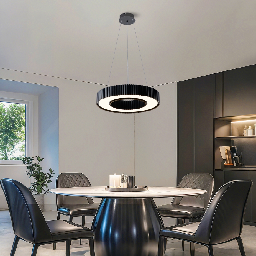 Brilagi - Lustră LED dimabilă pe cablu LUMIX LED/48W/230V 3000-6000K neagră Ø 50 cm + telecomandă