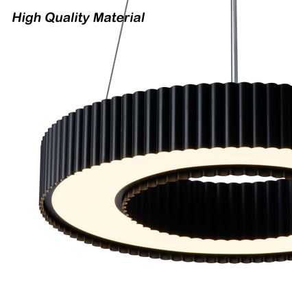 Brilagi - Lustră LED dimabilă pe cablu LUMIX LED/48W/230V 3000-6000K neagră Ø 50 cm + telecomandă