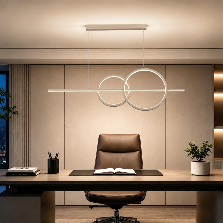 BRILAGI - Lustra LED reglabilă pe cablu SIGNATURE LED/53W/230V 3000-6000K 120 cm bej+ telecomandă