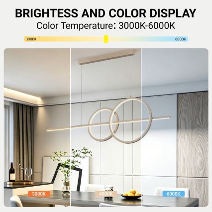 BRILAGI - Lustra LED reglabilă pe cablu SIGNATURE LED/53W/230V 3000-6000K 120 cm bej+ telecomandă