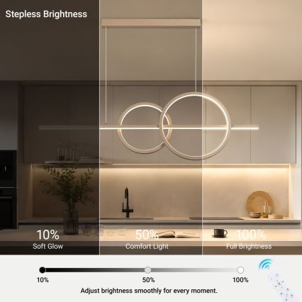 BRILAGI - Lustra LED reglabilă pe cablu SIGNATURE LED/53W/230V 3000-6000K 120 cm bej+ telecomandă