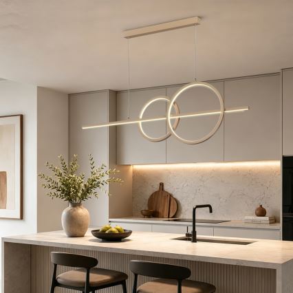 BRILAGI - Lustra LED reglabilă pe cablu SIGNATURE LED/53W/230V 3000-6000K 120 cm bej+ telecomandă