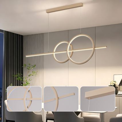 BRILAGI - Lustra LED reglabilă pe cablu SIGNATURE LED/53W/230V 3000-6000K 120 cm bej+ telecomandă