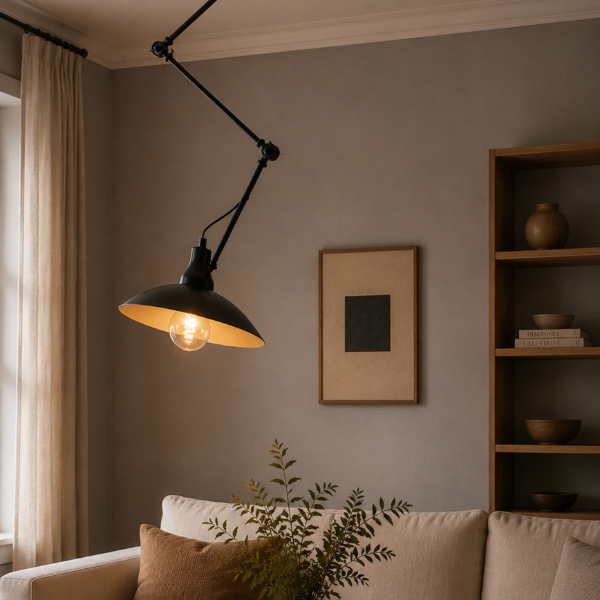 BRILAGI - Lustru LED reglabil pe tijă IRONBEAM 1xE27/60W/230V negru
