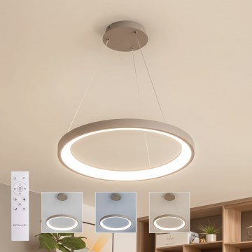 BRILAGI - Lustru LED reglabil suspendat pe cablu FALCON SLIM LED/42W/230V 3000-6500K Ø 50 cm bej + cu telecomandă