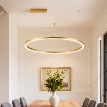 Brilagi - Lustra LED dimabilă suspendată pe cablu PORTOFINO LED/60W/230V 3000-6000K diam. 80 cm auriu + telecomandă
