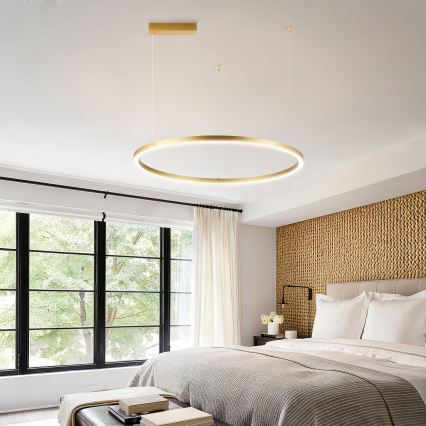 Brilagi - Lustra LED dimabilă suspendată pe cablu PORTOFINO LED/60W/230V 3000-6000K diam. 80 cm auriu + telecomandă