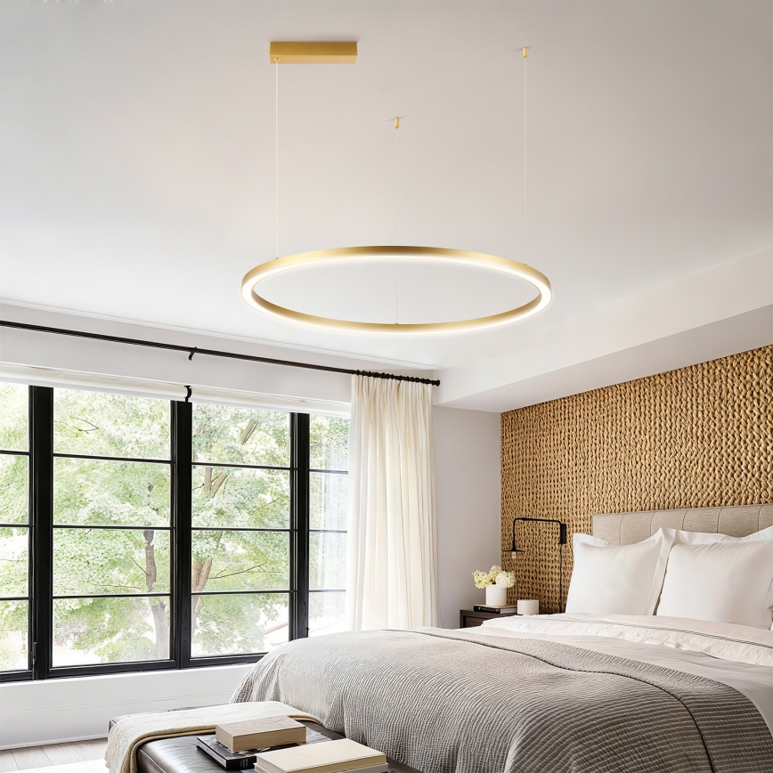 Brilagi - Lustra LED dimabilă suspendată pe cablu PORTOFINO LED/60W/230V 3000-6000K diam. 80 cm auriu + telecomandă