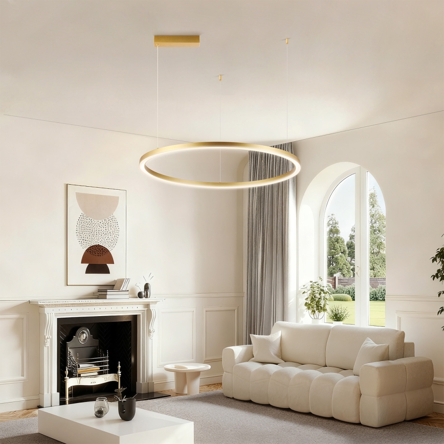 Brilagi - Lustra LED dimabilă suspendată pe cablu PORTOFINO LED/60W/230V 3000-6000K diam. 80 cm auriu + telecomandă
